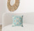 18" X 18" Green And White Broadcloth Floral Throw Pillow
