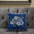 18x18 Blue Gray Blown Seam Broadcloth Floral Throw Pillow