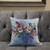 16x16 MutedMint Yellow Blue Bird Blown Seam Broadcloth Animal Print Throw Pillow