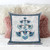 16x16 Off White Blue Black Blown Seam Broadcloth Floral Throw Pillow