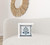 16x16 Off White Blue Black Blown Seam Broadcloth Floral Throw Pillow