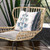 16x16 Off White Blue Black Blown Seam Broadcloth Floral Throw Pillow