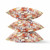 18" X 18" Red, Peach And Cream Broadcloth Floral Throw Pillow