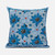 18x18 Gray Blue Blown Seam Broadcloth Floral Throw Pillow