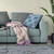 18x18 Gray Blue Blown Seam Broadcloth Floral Throw Pillow