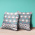 18x18 Mint Gray Orange Blown Seam Broadcloth Floral Throw Pillow
