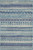 2' X 3' Blue and Ivory Striped Power Loom Area Rug
