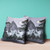 16x16 White Muted Purple Deer Blown Seam Broadcloth Animal Print Throw Pillow