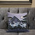 18x18 White Muted Purple Deer Blown Seam Broadcloth Animal Print Throw Pillow