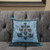 18x18 Sky Blue Red Blown Seam Broadcloth Floral Throw Pillow