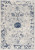 2' X 5' Navy Blue Distressed Floral Area Rug