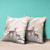 18x18 Black Pink Deer Blown Seam Broadcloth Animal Print Throw Pillow