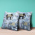18x18 Sky Black White Elephant Blown Seam Broadcloth Animal Print Throw Pillow