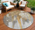 Round Abstract Washable Indoor Outdoor Area Rug
