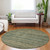 Round Striped Washable Indoor Outdoor Area Rug