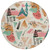 Blush Teal Round Abstract Washable Indoor Outdoor Area Rug