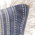 Set of Two 18" Blue and Cream Cotton Throw Pillows with Fringe