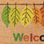 17" X 29" Natural Green and Orange Coir Botanical Leaves Welcome Outdoor Fall Door Mat