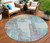 Round Abstract Washable Indoor Outdoor Area Rug