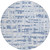 Blue Round Striped Washable Indoor Outdoor Area Rug