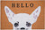 17" X 29" Natural Black and White Coir Chihuahua Hello Outdoor Door Mat