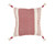 20" Red and White Color Block Cotton Throw Pillow With Tassels