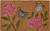 18" X 30" Beige and Pink Coir Floral Outdoor Door Mat
