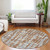 Round Striped Washable Indoor Outdoor Area Rug