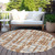 Round Striped Washable Indoor Outdoor Area Rug