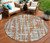 Round Striped Washable Indoor Outdoor Area Rug