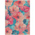 Salmon Teal Floral Washable Indoor Outdoor Area Rug
