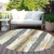 Round Striped Washable Indoor Outdoor Area Rug