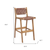 Leather and Solid Wood Low Back Bar Height Bar Chair