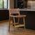Leather and Solid Wood Low Back Bar Height Bar Chair