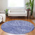 8' Round Navy Blue Round Abstract Washable Non Skid Indoor Outdoor Area Rug