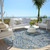 Round Floral Medallion Washable Indoor Outdoor Area Rug