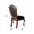 Set of Two Upholstered Faux Leather And Solid Wood Dining Side Chairs