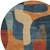 Round Abstract Washable Indoor Outdoor Area Rug