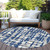 Round Striped Washable Indoor Outdoor Area Rug