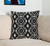 Jet Black And White Geo Throw Pillow
