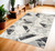 4' X 6' Ivory Black and Gray Geometric Non Skid Area Rug