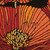 2' X 3' Black and Orange Floral Hand Hooked Area Rug