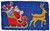 18" X 30" Blue and Yellow Coir Santa Claus Outdoor Holiday Door Mat