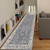 8' Ivory Charcoal and Orange Oriental Power Loom Runner Rug