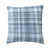 24" Blue Check Cotton Blend Throw Pillow With Embroidery