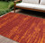 8' X 10' Red And Orange Abstract Indoor Outdoor Area Rug