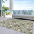 5' X 8' Artichoke Green Brown And Beige Stars Washable Indoor Outdoor Area Rug