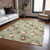 5' X 8' Artichoke Green Brown And Beige Stars Washable Indoor Outdoor Area Rug