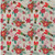 3' X 5' Beige Red Black Pink And Brown Floral Washable Indoor Outdoor Area Rug