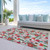 3' X 5' Beige Red Black Pink And Brown Floral Washable Indoor Outdoor Area Rug